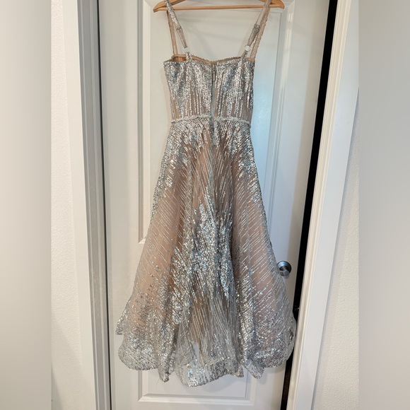 NWOT BRONX AND BANCO MADEMOISELLE SILVER MIDI DRESS - Picture 9 of 17